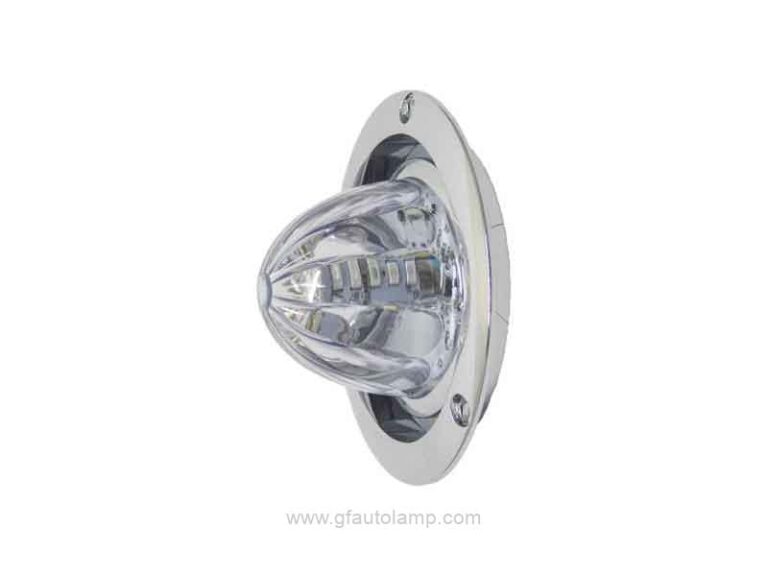 A8-8057-4 4 inch round LED Watermelon stop/turn/tail Lights Chrome Bezel