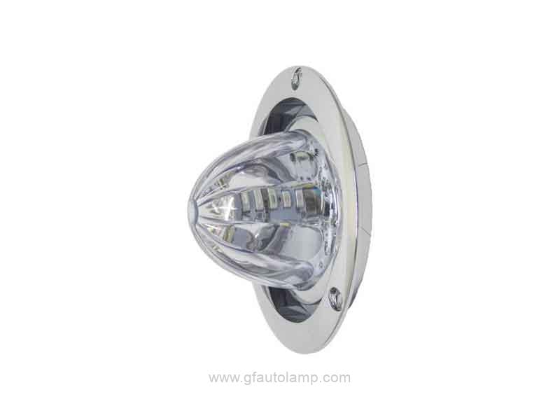 A8-8057-4 4 inch round LED Watermelon stop/turn/tail Lights Chrome Bezel