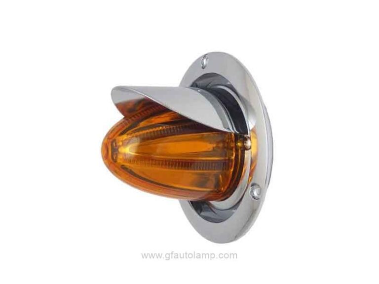 A8-8064-4T 4 inch round LED Watermelon stop/turn/tail Lights Chrome Visor Bezel